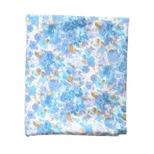 Vivid Blue Floral Queen Flat Sheet - Cannon Royal Family Featherlite